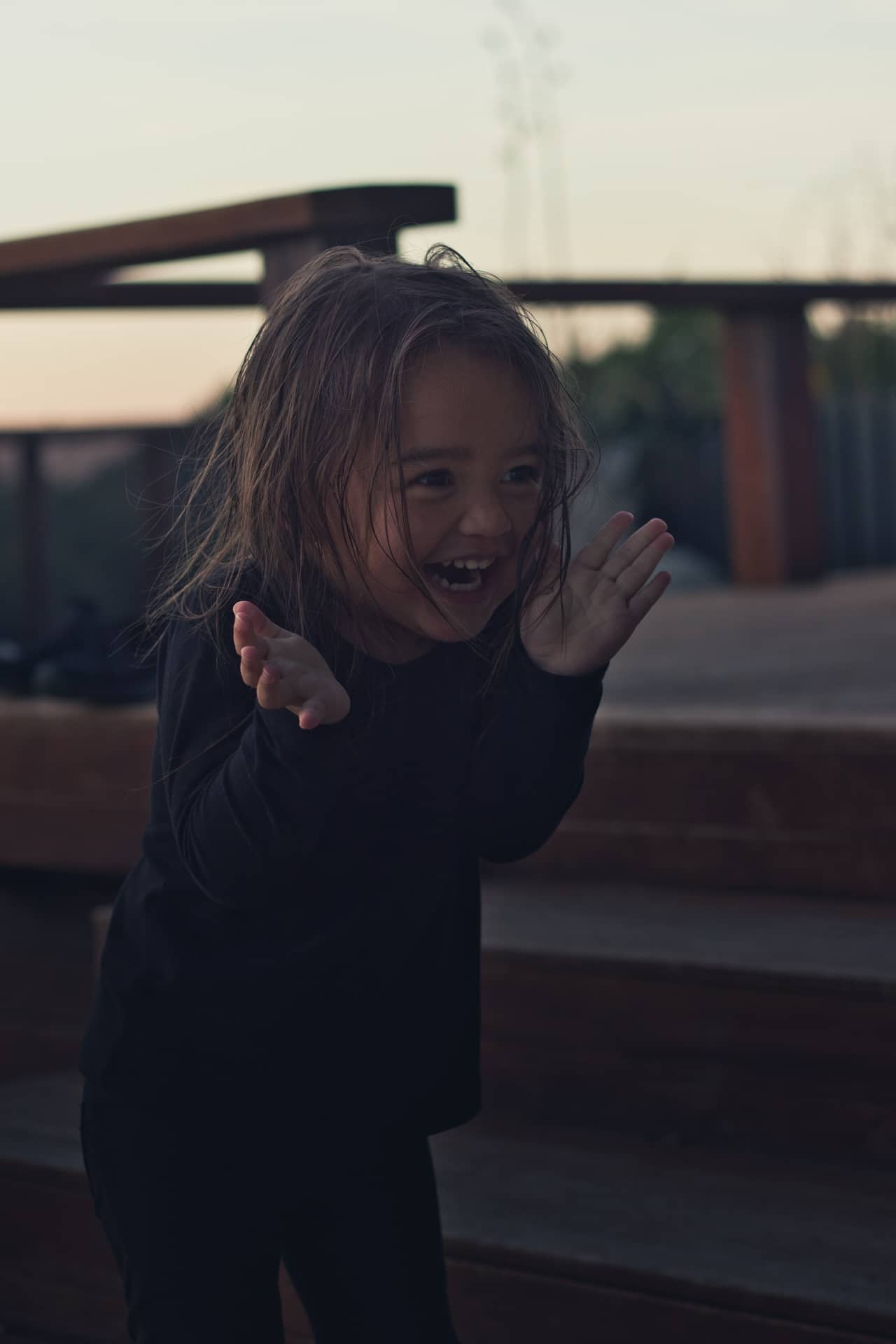 Photo of a gleeful small child.