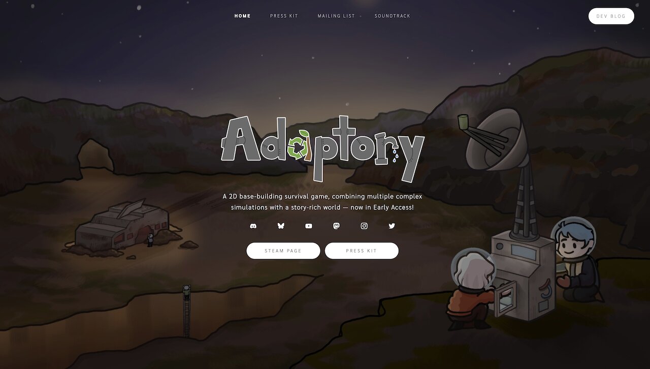A thumbnail showing a screenshot of the Adaptory website homepage.