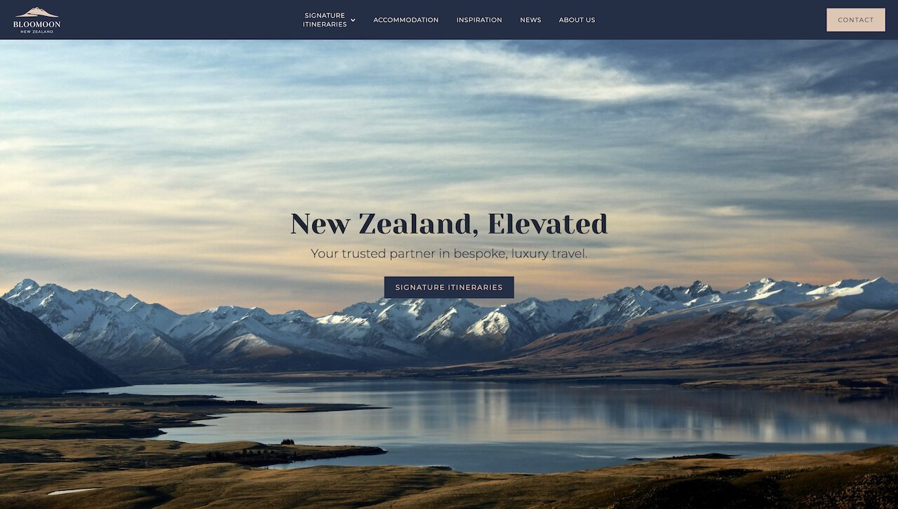 A thumbnail showing a screenshot of the Bloomoon Travel website homepage.