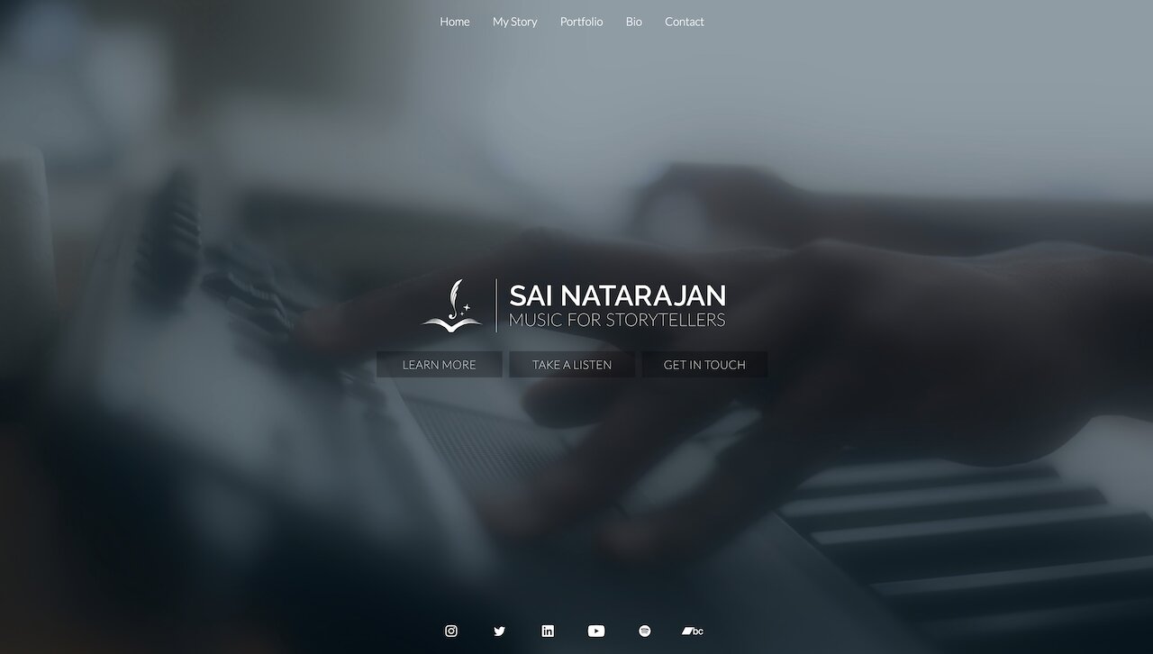 A thumbnail showing a screenshot of Sai's music website homepage.